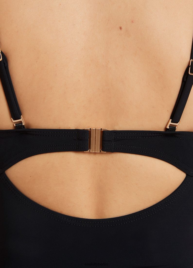 Badebekleidung Seafolly Jetset-Cross-Over-Formteil aus einem Stück Schwarz Frauen 6RVZTV137