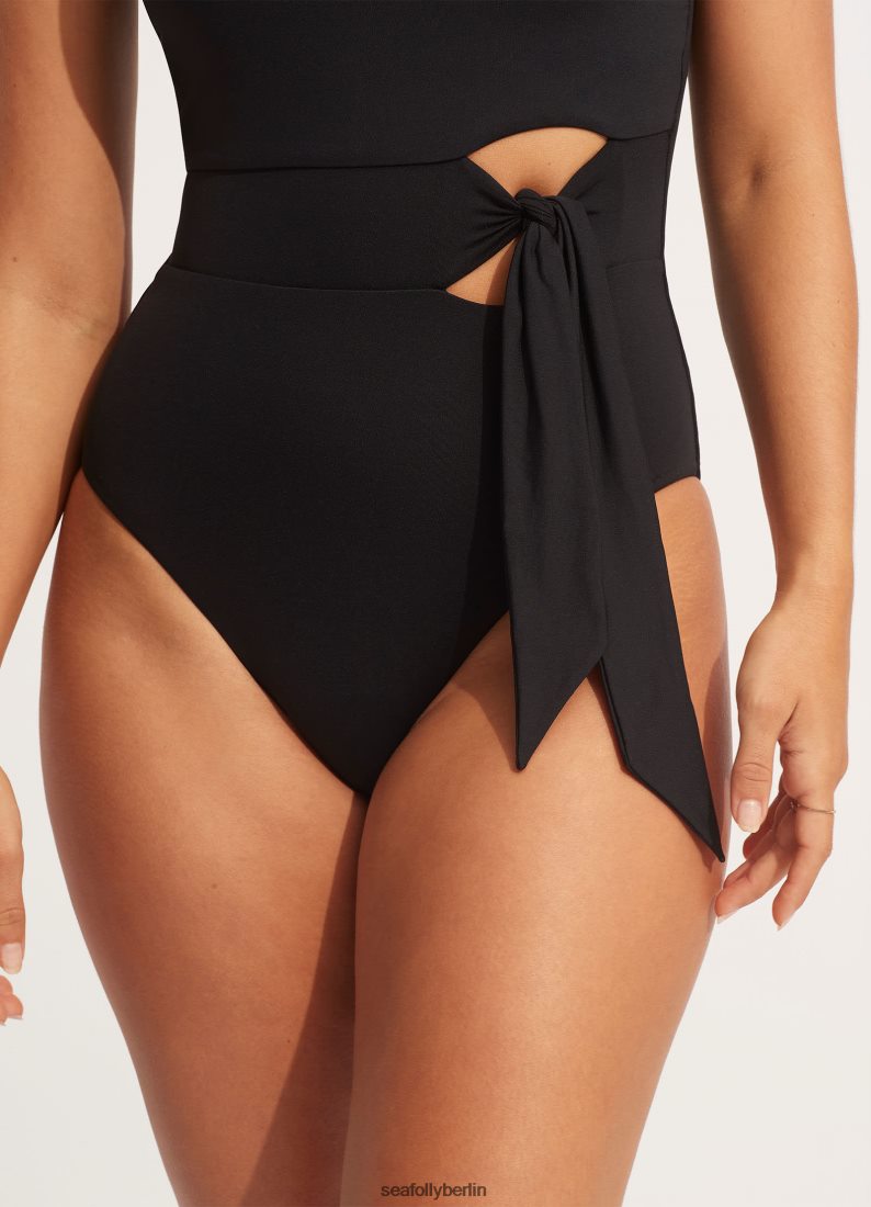 Badebekleidung Seafolly Kollektiv gebundener Tailleneinteiler Schwarz Frauen 6RVZTV94