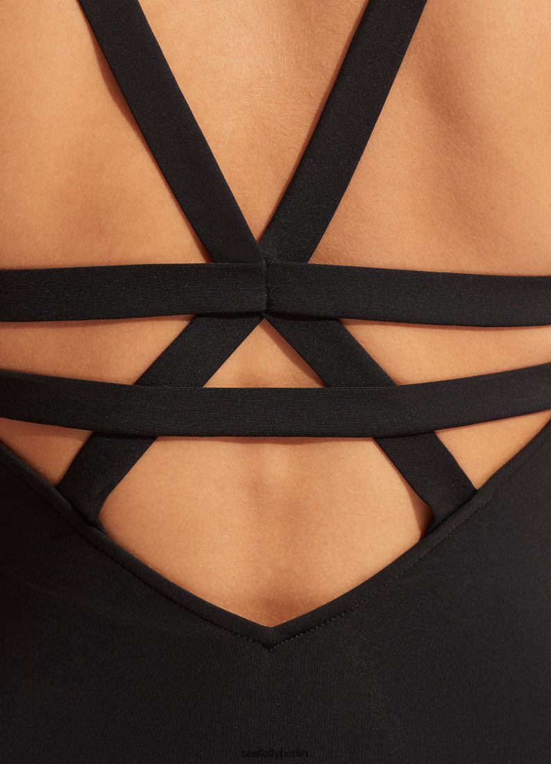 Badebekleidung Seafolly Kollektiv tief v einteilig Schwarz Frauen 6RVZTV14