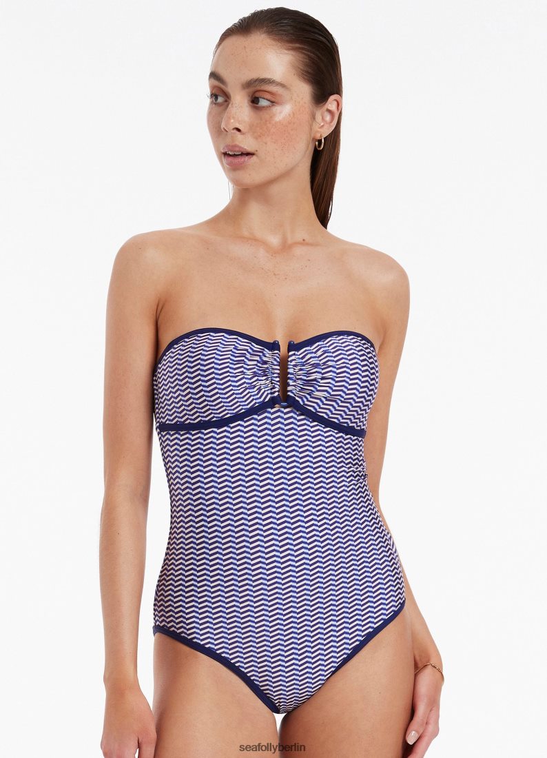 Badebekleidung Seafolly Amoudi Bandeau-Einteiler Saphir Frauen 6RVZTV101