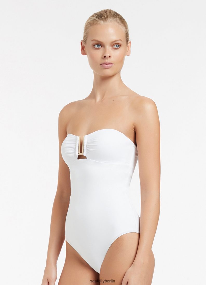 Badebekleidung Seafolly Jetset Bandeau-Einteiler Weiß Frauen 6RVZTV91