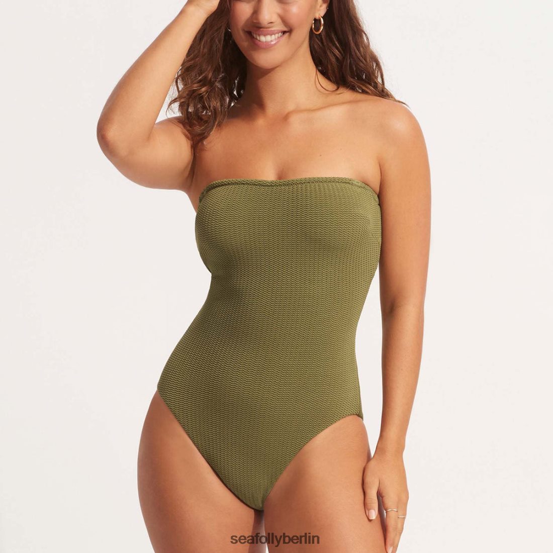Badebekleidung Seafolly Sea Dive DD Bandeau-Einteiler khaki Frauen 6RVZTV64