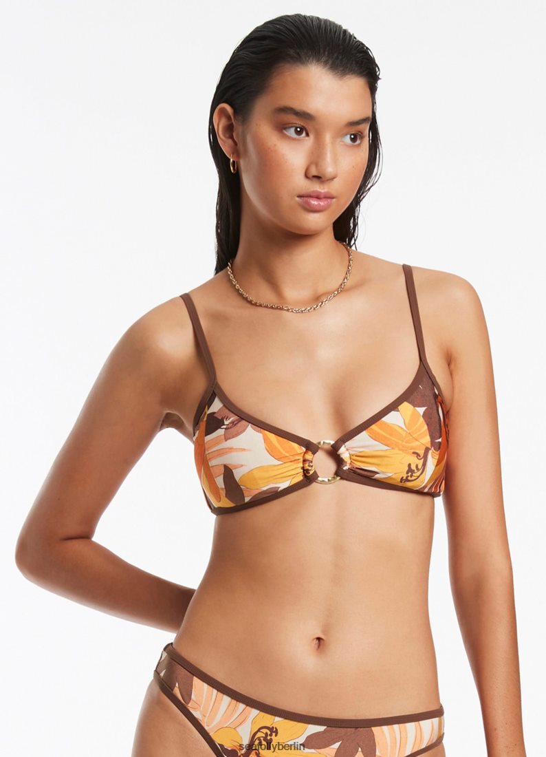 Badebekleidung Seafolly Bralette mit Blumenbesatz Latté Frauen 6RVZTV415