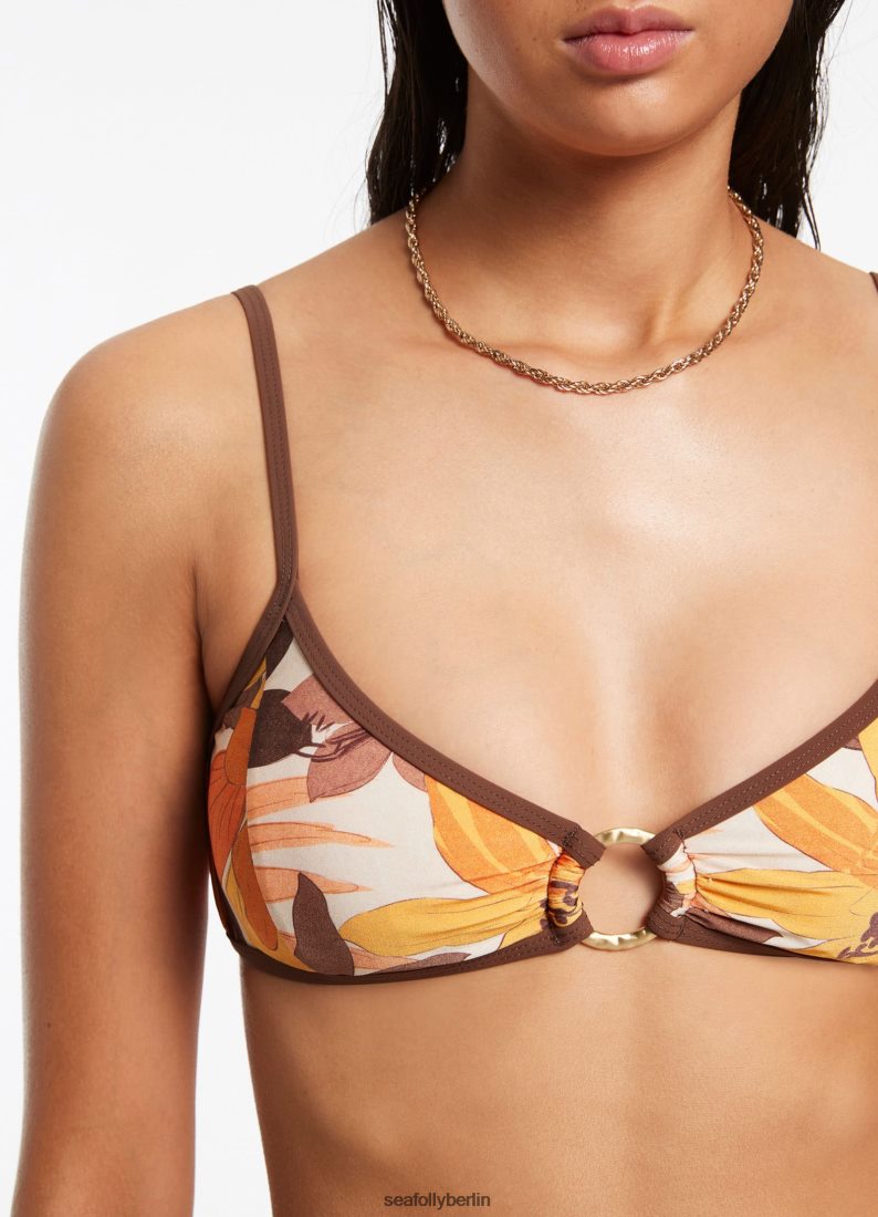 Badebekleidung Seafolly Bralette mit Blumenbesatz Latté Frauen 6RVZTV415