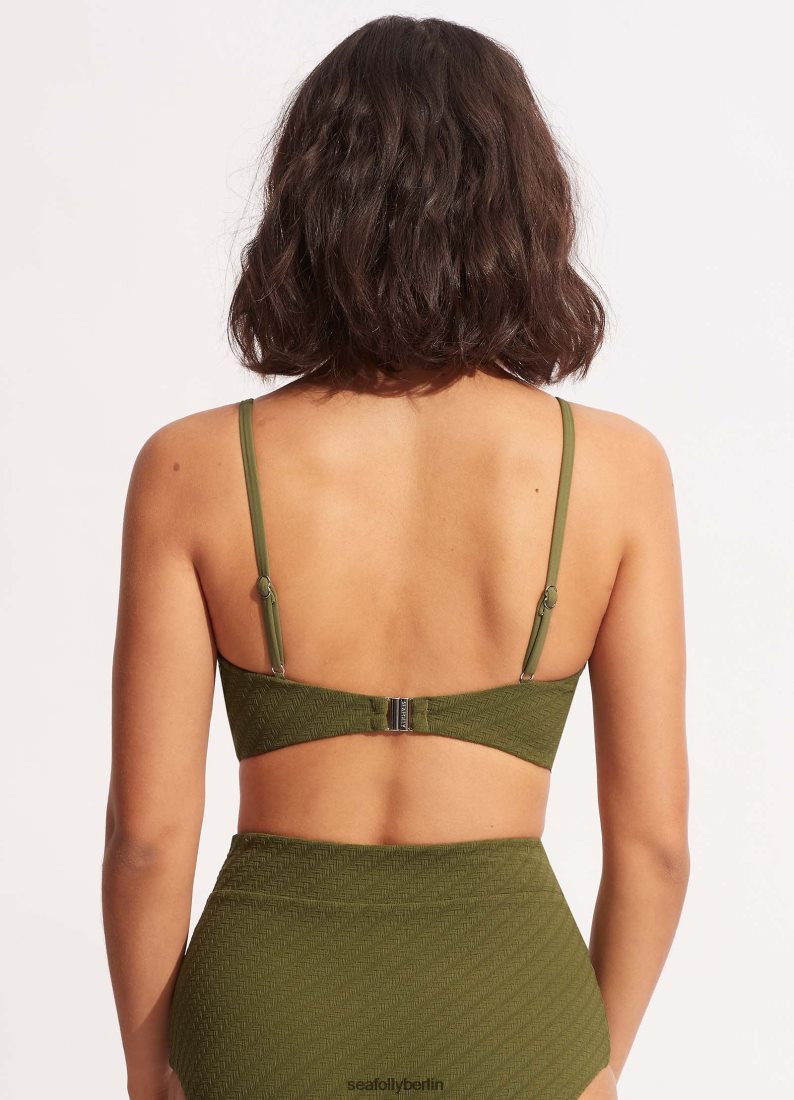 Badebekleidung Seafolly Bralette mit Weidenband Avocado Frauen 6RVZTV220
