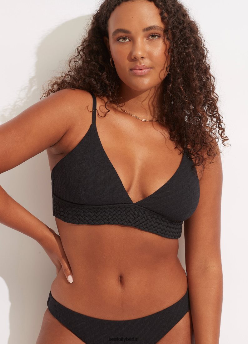 Badebekleidung Seafolly Bralette mit Weidenband Schwarz Frauen 6RVZTV367