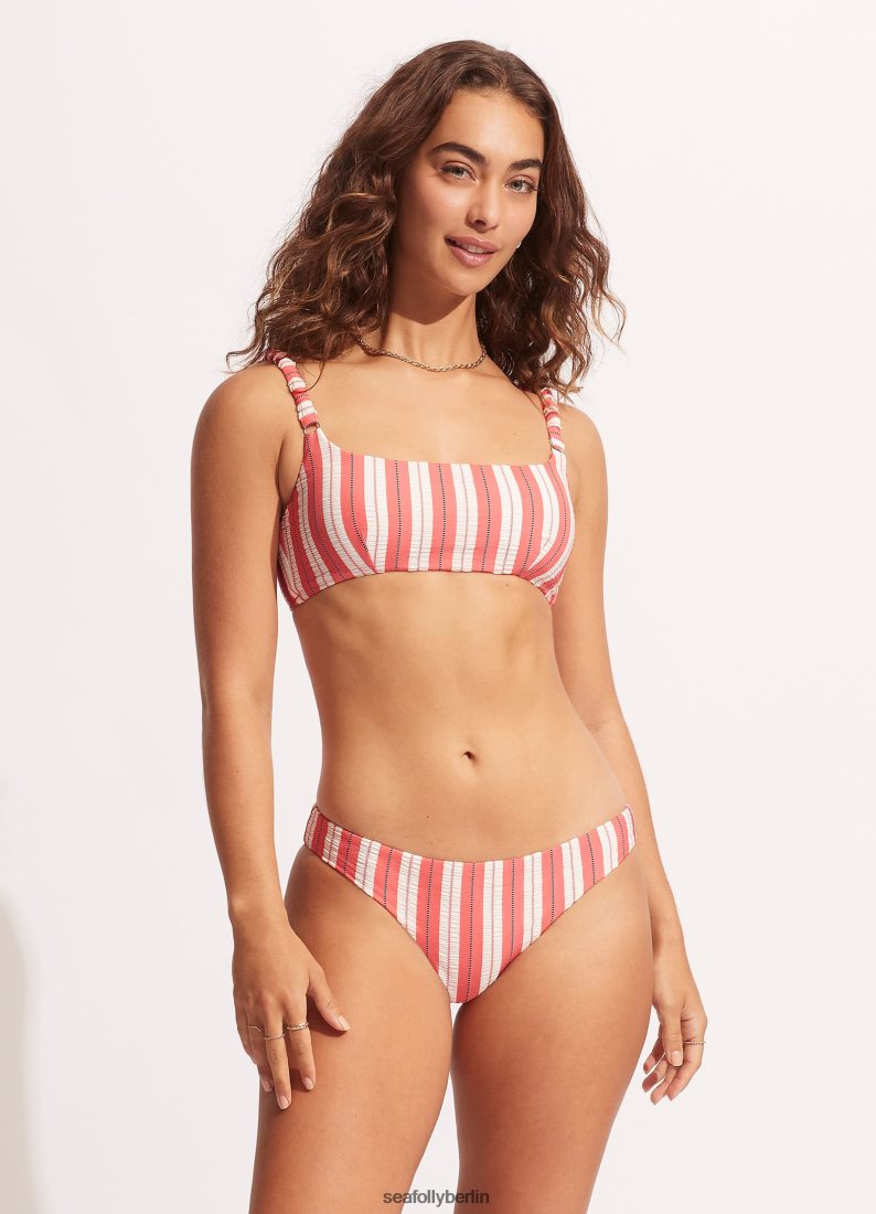 Badebekleidung Seafolly Cabana-Bralette mit gerafften Trägern versunkene Koralle Frauen 6RVZTV424