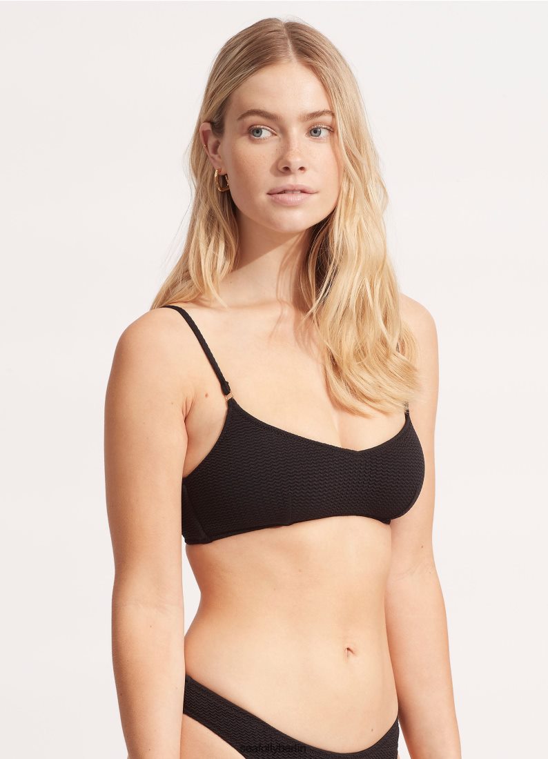 Badebekleidung Seafolly Meerestauch-Bralette Schwarz Frauen 6RVZTV295