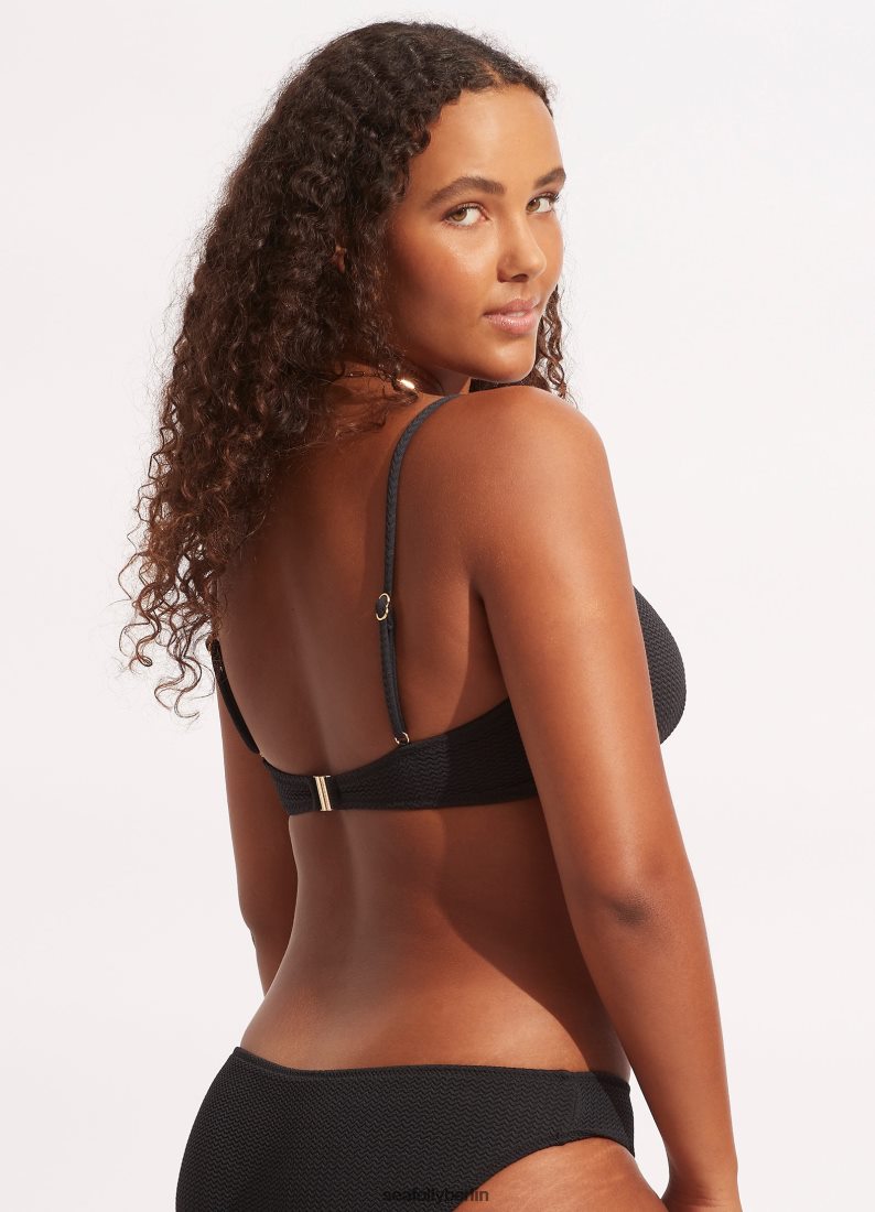 Badebekleidung Seafolly Meerestauch-Bralette Schwarz Frauen 6RVZTV295