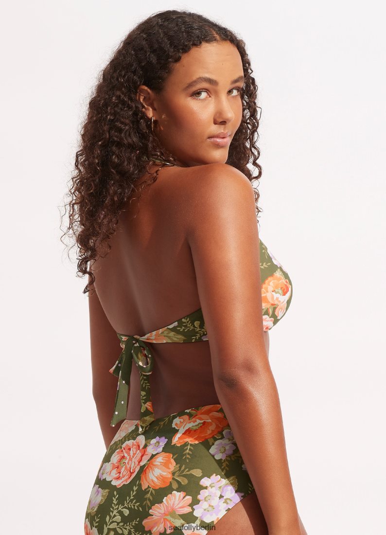 Badebekleidung Seafolly Neckholder-BH „Paradise Garden“ vorne Avocado Frauen 6RVZTV609