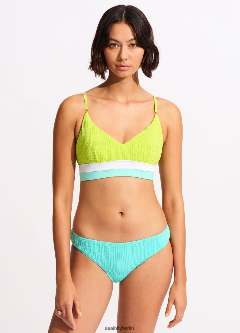 Badebekleidung Seafolly Stück Spleiß-Bralette Kalk platzte Frauen 6RVZTV432