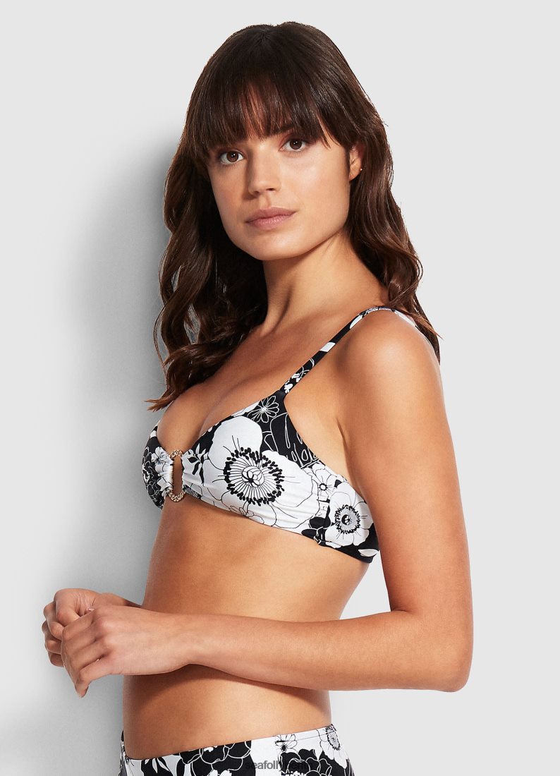 Badebekleidung Seafolly „Summer of Love“-Bralette mit Ring vorne Schwarz Frauen 6RVZTV599