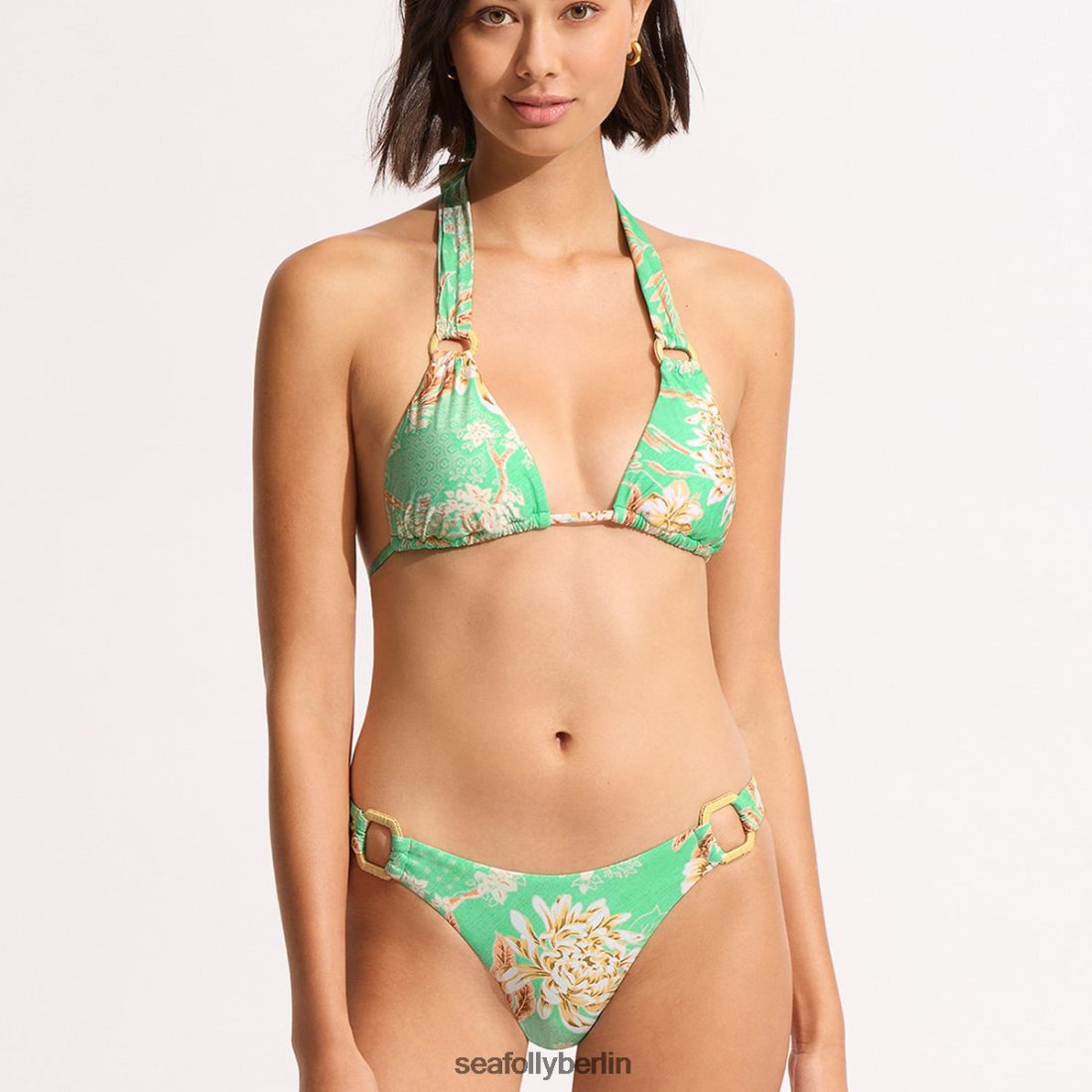 Badebekleidung Seafolly Eden Slide Triangel-Bikinioberteil Minze Frauen 6RVZTV186
