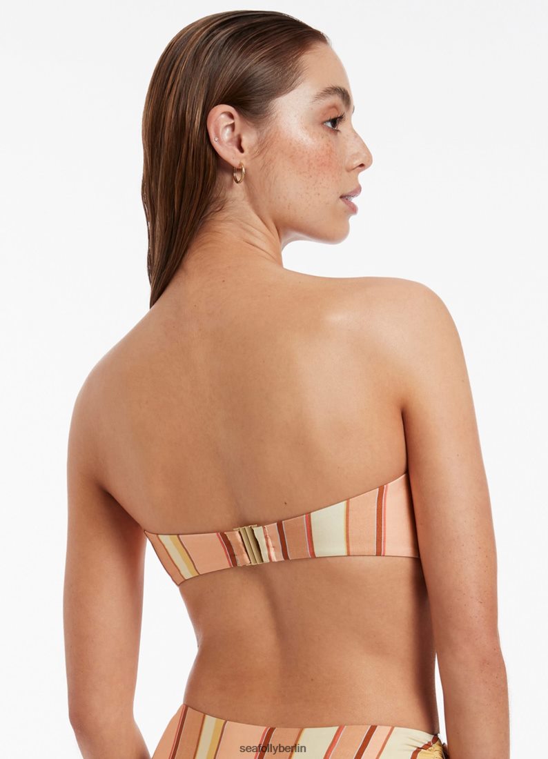 Badebekleidung Seafolly Fira Bandeau-Bikinioberteil mit Streifenbesatz Ringelblume Frauen 6RVZTV450