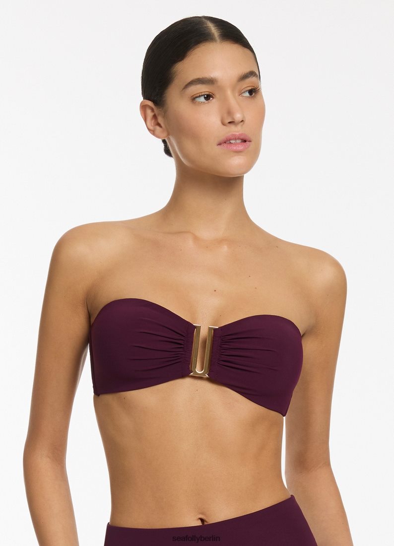 Badebekleidung Seafolly Jetset-Bandeau-Bikinioberteil Hafen Frauen 6RVZTV287