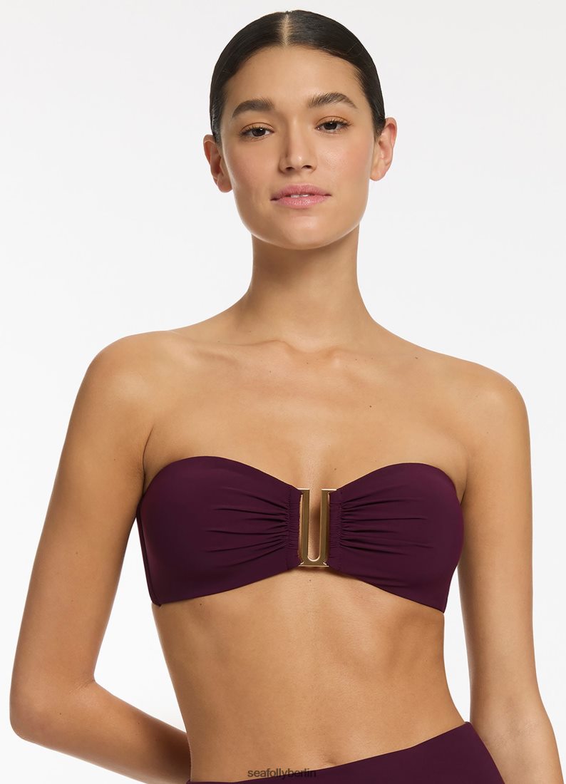 Badebekleidung Seafolly Jetset-Bandeau-Bikinioberteil Hafen Frauen 6RVZTV287