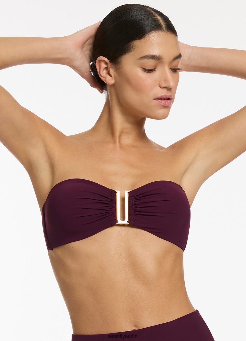 Badebekleidung Seafolly Jetset-Bandeau-Bikinioberteil Hafen Frauen 6RVZTV287