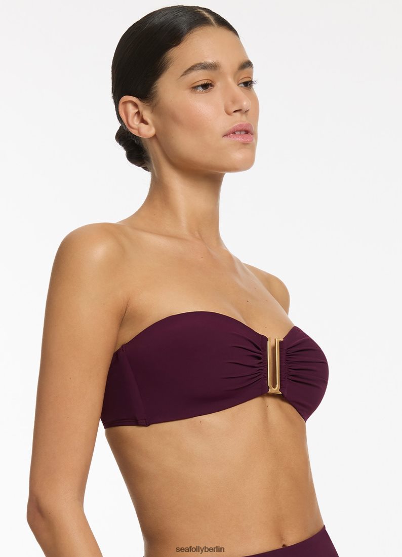 Badebekleidung Seafolly Jetset-Bandeau-Bikinioberteil Hafen Frauen 6RVZTV287