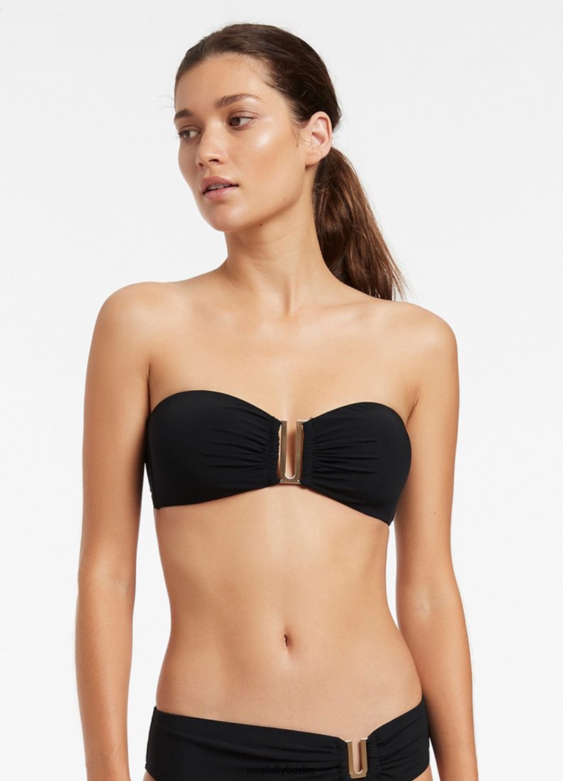 Badebekleidung Seafolly Jetset-Bandeau-Bikinioberteil Schwarz Frauen 6RVZTV271