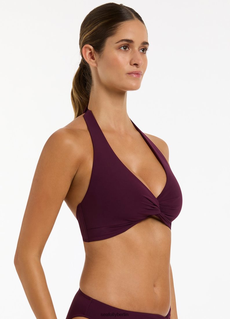 Badebekleidung Seafolly Jetset D-DD-Bikinioberteil mit verdrehter Vorderseite Hafen Frauen 6RVZTV399