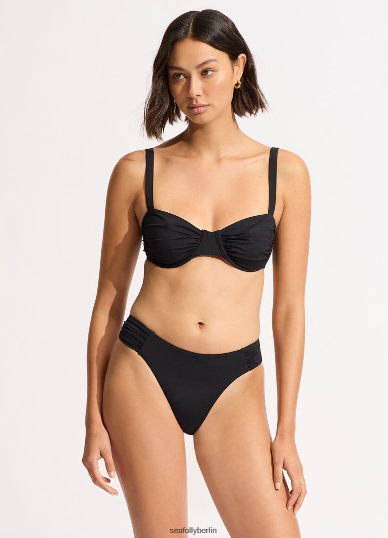 Badebekleidung Seafolly Kollektiv gerafftes Bügel-Bikinioberteil Schwarz Frauen 6RVZTV243