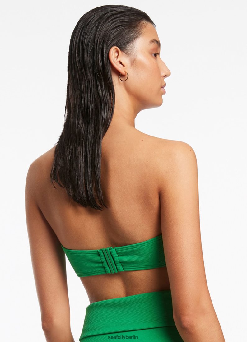 Badebekleidung Seafolly Minimales Bandeau-Bikinioberteil „Isla Rib“. Grün Frauen 6RVZTV381