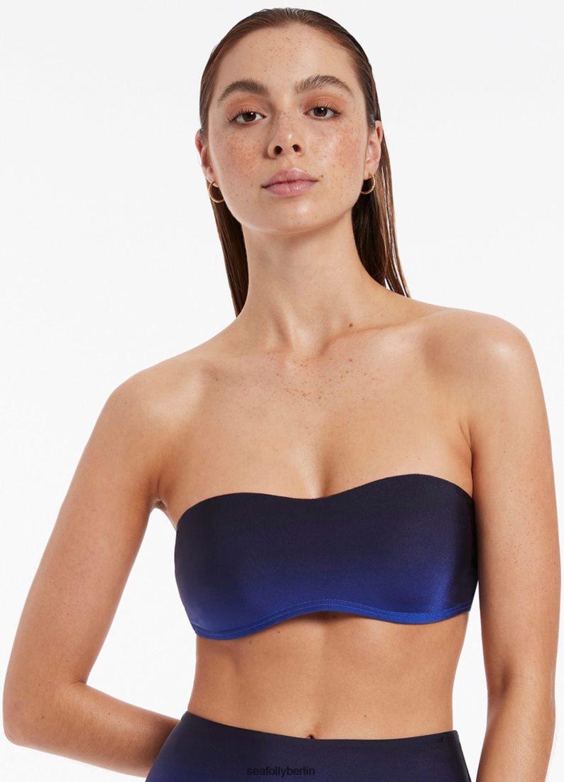 Badebekleidung Seafolly Oia Sunset minimalistisches Bandeau-Bikinioberteil Ozean Frauen 6RVZTV310