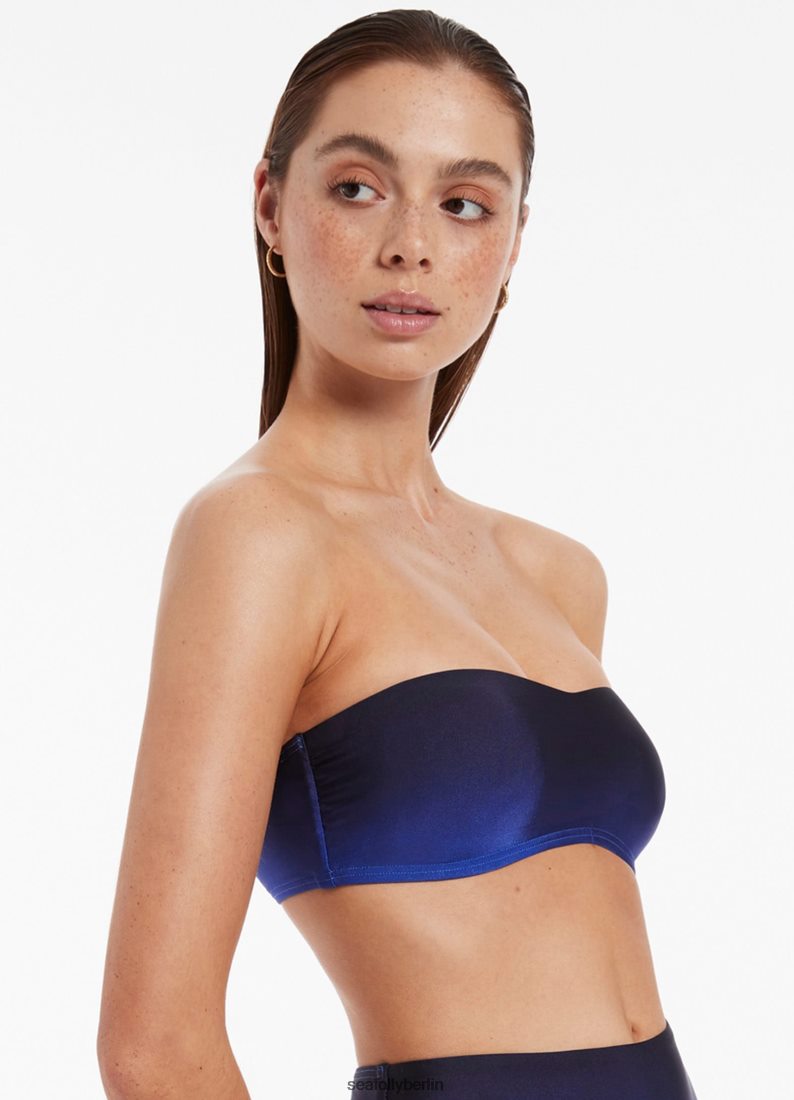Badebekleidung Seafolly Oia Sunset minimalistisches Bandeau-Bikinioberteil Ozean Frauen 6RVZTV310
