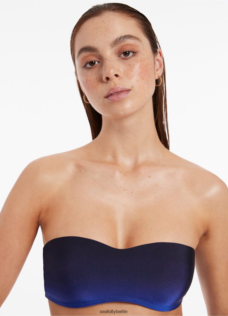 Badebekleidung Seafolly Oia Sunset minimalistisches Bandeau-Bikinioberteil Ozean Frauen 6RVZTV310