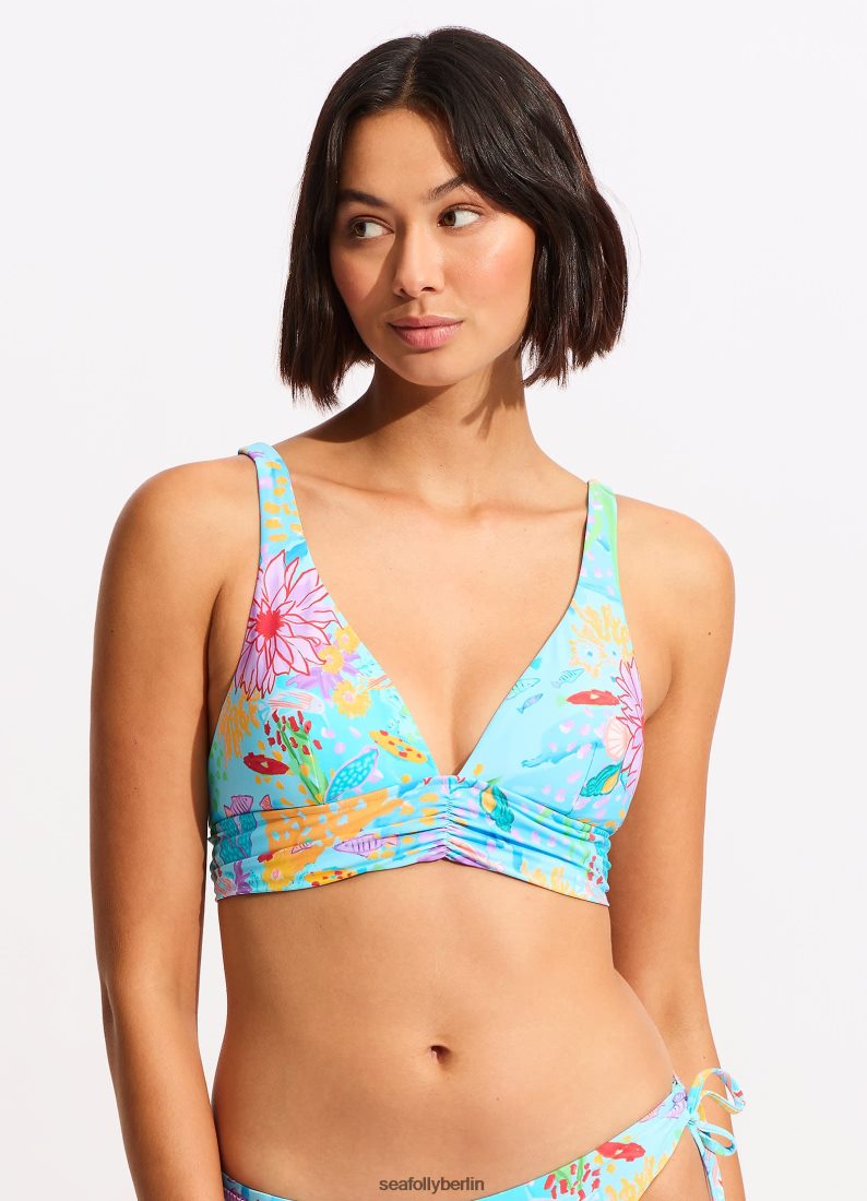Badebekleidung Seafolly Triangel-Bikinioberteil „Under the Sea“. blauer Nebel Frauen 6RVZTV304