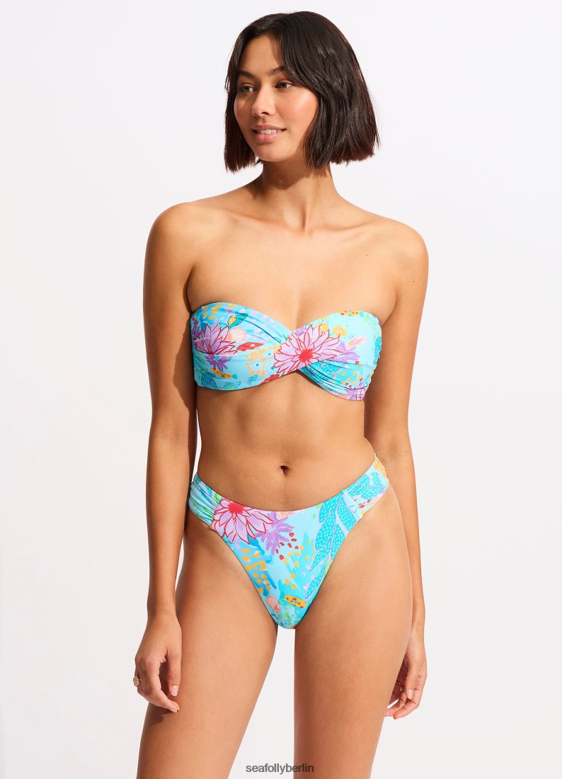 Badebekleidung Seafolly Under the Sea Twist Bandeau-Bikinioberteil blauer Nebel Frauen 6RVZTV525