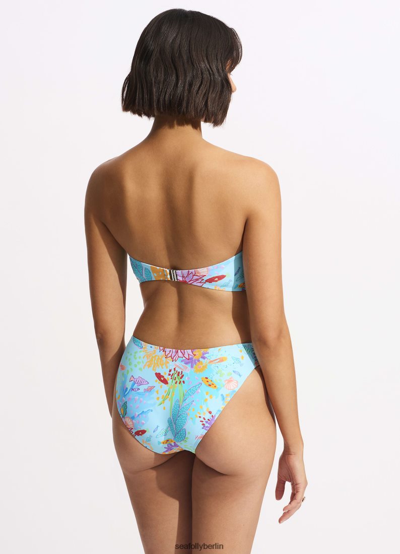 Badebekleidung Seafolly Under the Sea Twist Bandeau-Bikinioberteil blauer Nebel Frauen 6RVZTV525