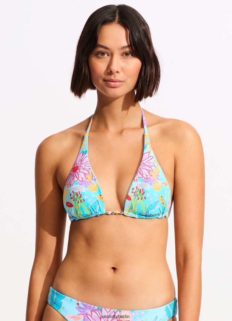 Badebekleidung Seafolly Under the Sea wendbares Triangel-Bikinioberteil mit Schiebeverschluss blauer Nebel Frauen 6RVZTV366