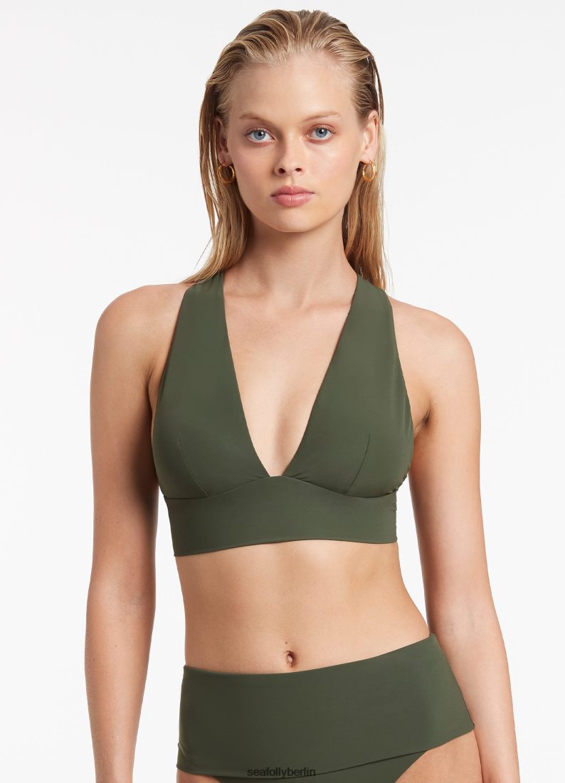 Badebekleidung Seafolly Weiches Jetset-Triangel-Bikinioberteil Olive Frauen 6RVZTV350
