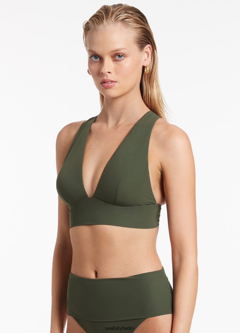 Badebekleidung Seafolly Weiches Jetset-Triangel-Bikinioberteil Olive Frauen 6RVZTV350