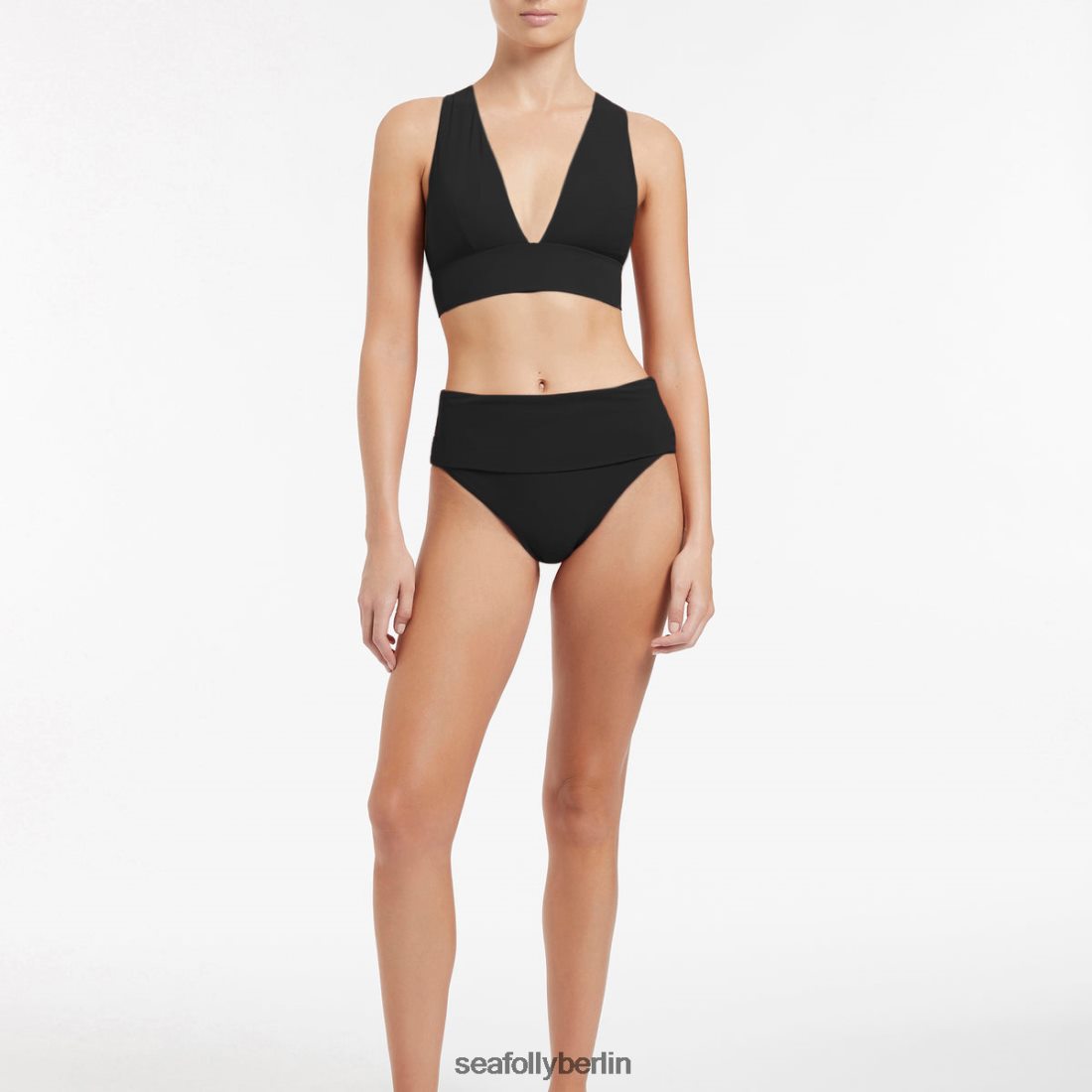 Badebekleidung Seafolly Weiches Jetset-Triangel-Bikinioberteil Schwarz Frauen 6RVZTV258