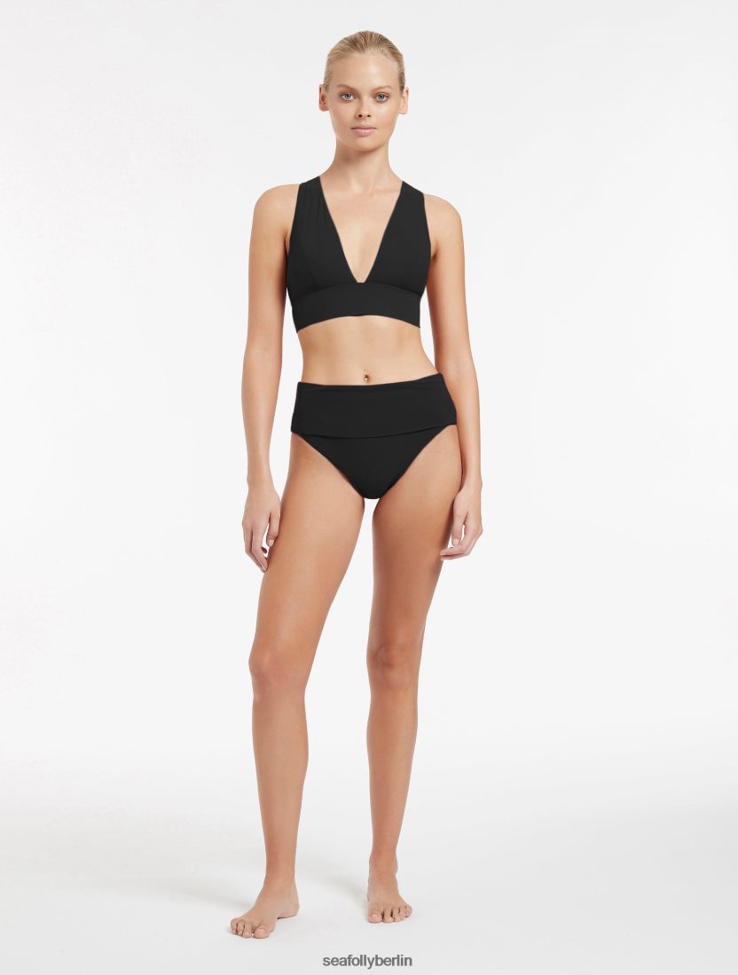 Badebekleidung Seafolly Weiches Jetset-Triangel-Bikinioberteil Schwarz Frauen 6RVZTV258