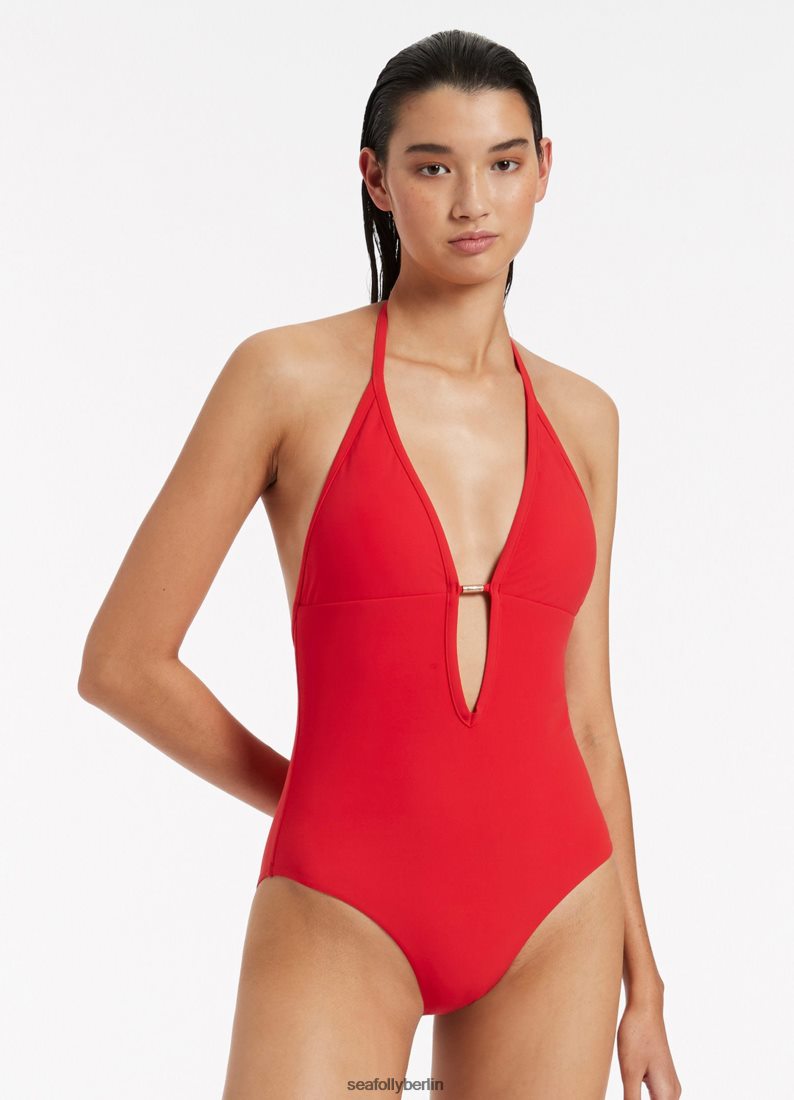 Badebekleidung Seafolly Jetset einteilig eintauchen Kirsche Frauen 6RVZTV84