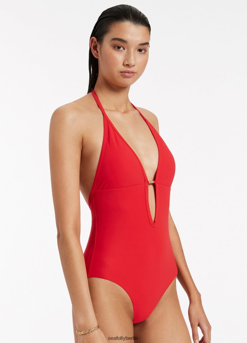 Badebekleidung Seafolly Jetset einteilig eintauchen Kirsche Frauen 6RVZTV84