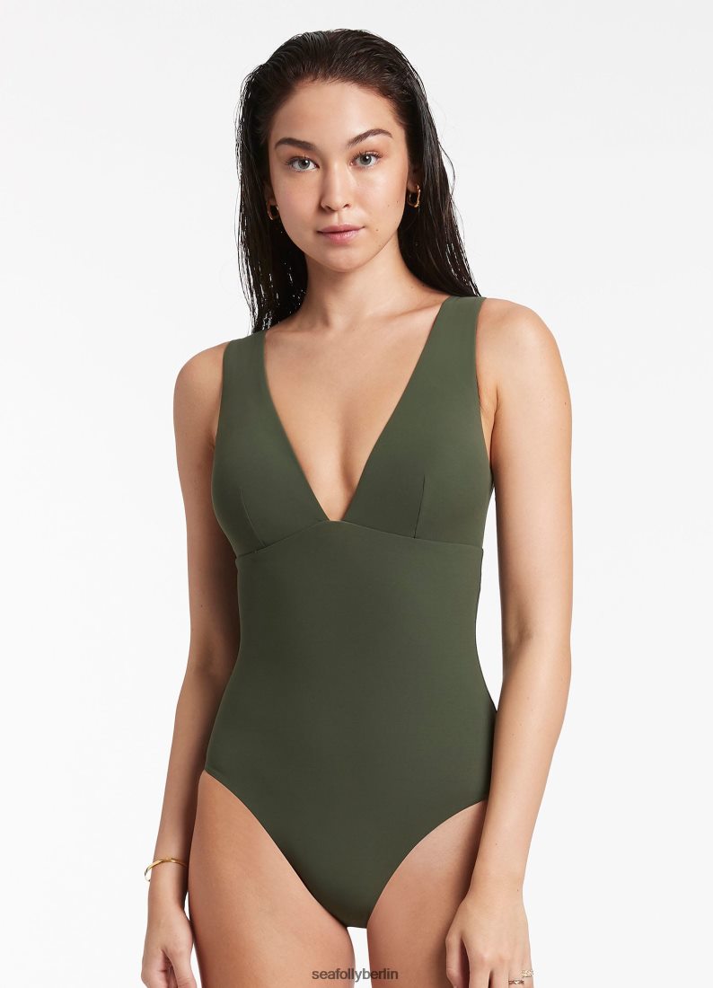 Badebekleidung Seafolly Jetset einteilig eintauchen Olive Frauen 6RVZTV129