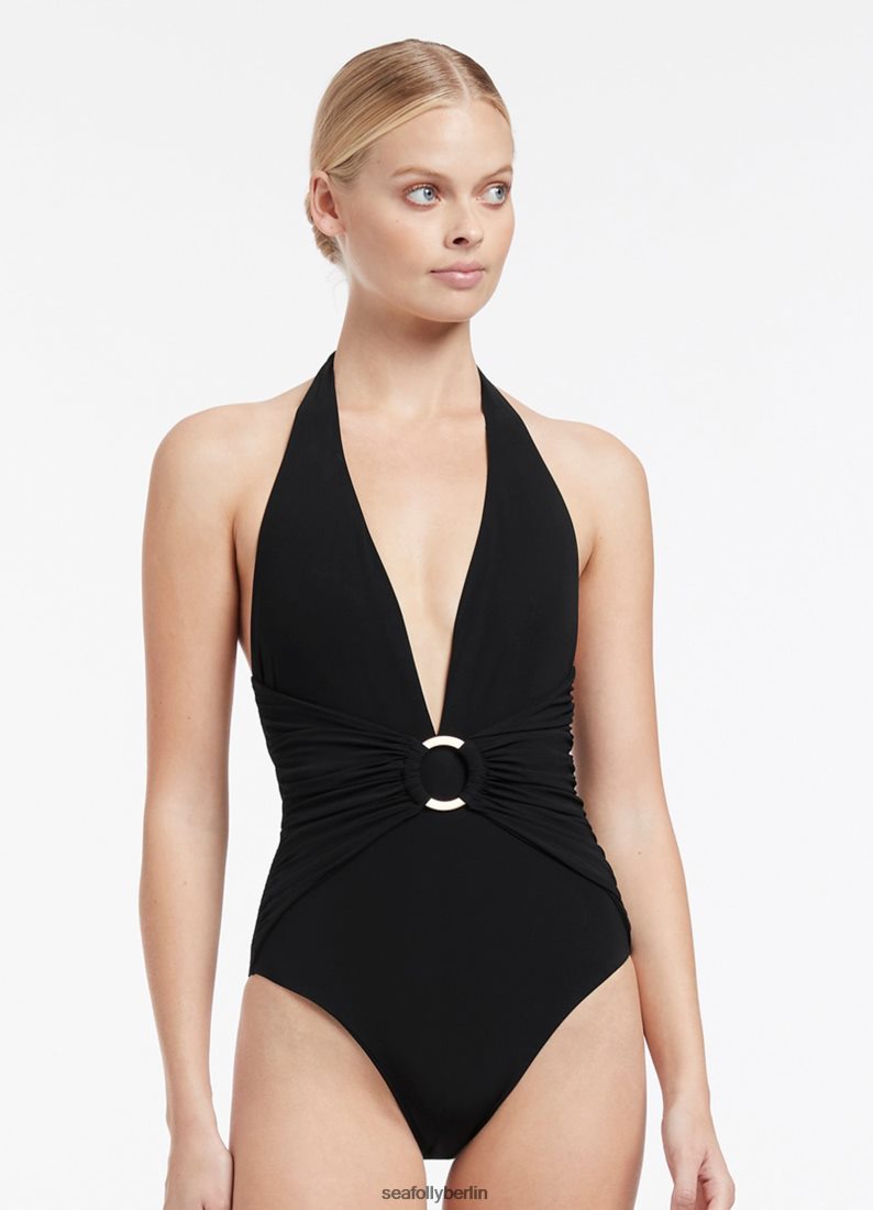 Badebekleidung Seafolly Jetset einteilig eintauchen Schwarz Frauen 6RVZTV128