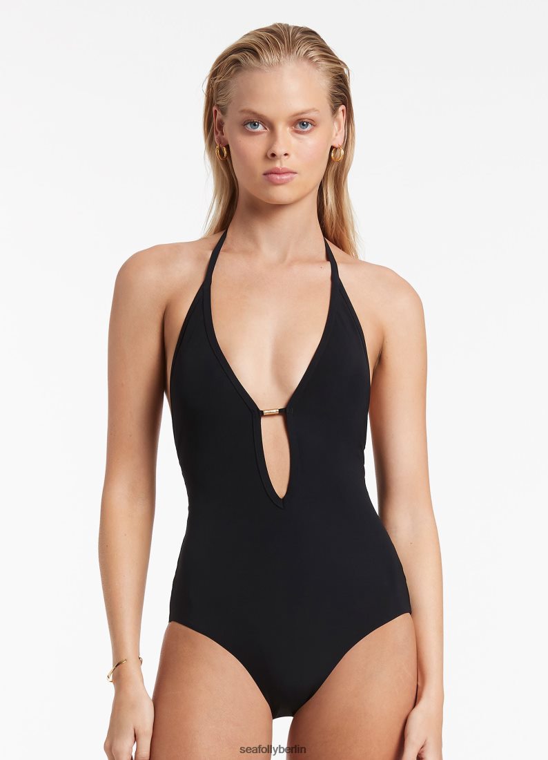Badebekleidung Seafolly Jetset einteilig eintauchen Schwarz Frauen 6RVZTV160