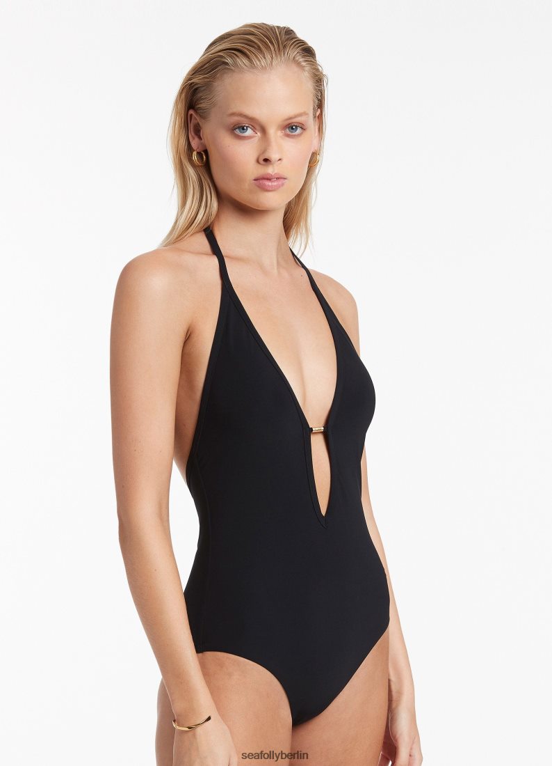 Badebekleidung Seafolly Jetset einteilig eintauchen Schwarz Frauen 6RVZTV160
