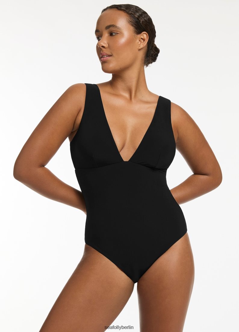 Badebekleidung Seafolly Jetset einteilig eintauchen Schwarz Frauen 6RVZTV25