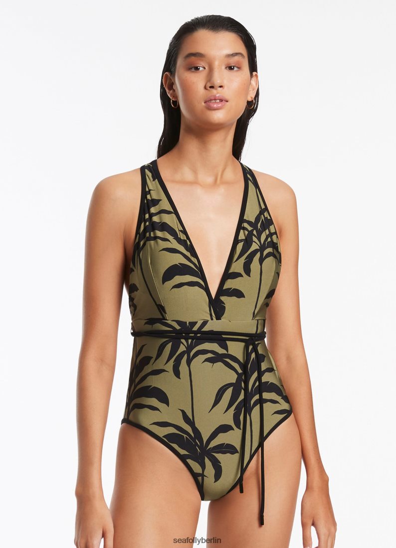 Badebekleidung Seafolly Palme einteilig eintauchen Olive Frauen 6RVZTV106