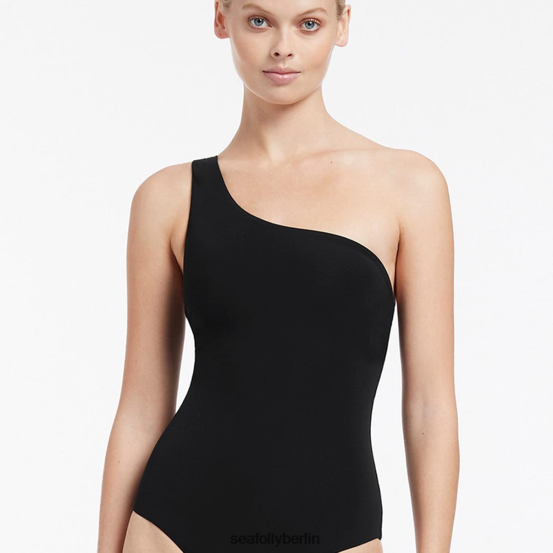Badebekleidung Seafolly Jetset One-Shoulder-Einteiler Schwarz Frauen 6RVZTV132