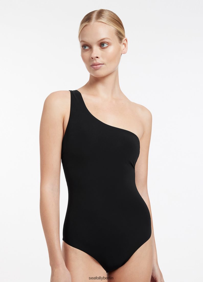 Badebekleidung Seafolly Jetset One-Shoulder-Einteiler Schwarz Frauen 6RVZTV132