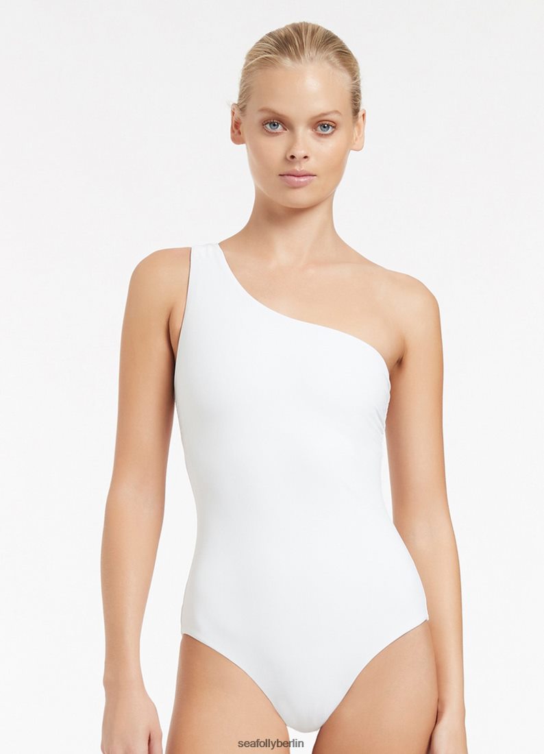 Badebekleidung Seafolly Jetset One-Shoulder-Einteiler Weiß Frauen 6RVZTV75