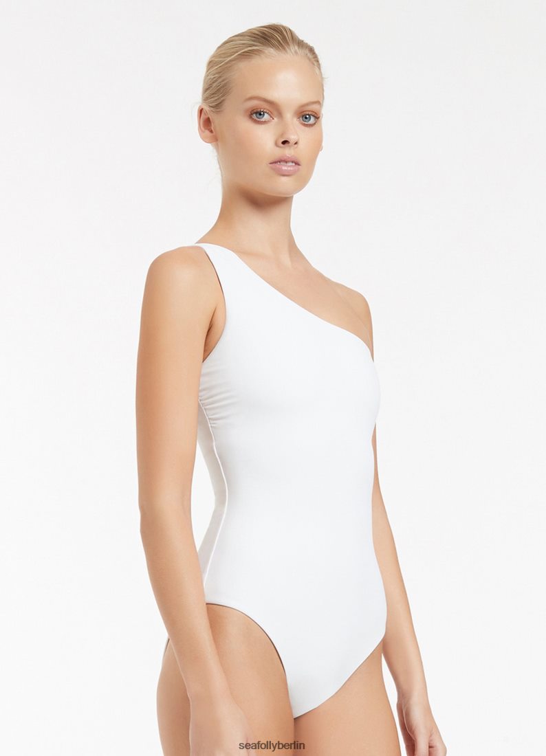 Badebekleidung Seafolly Jetset One-Shoulder-Einteiler Weiß Frauen 6RVZTV75