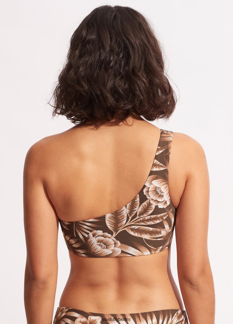 Badebekleidung Seafolly One-Shoulder-Oberteil „Island in the Sun“. Tiramisu Frauen 6RVZTV592